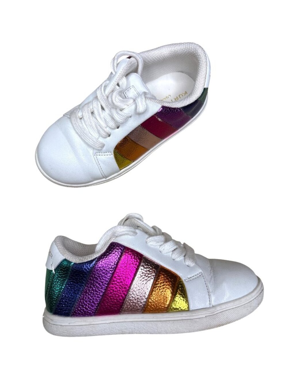 10C Kurt Geiger London Girls' Mini Lane Stripe Low Top Sneakers
